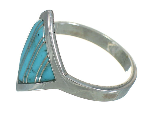Southwestern Turquoise Sterling Silver Jewelry Ring Size 4-3/4 YX70562