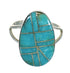 Southwest Turquoise And Genuine Sterling Silver Jewelry Ring Size 5-1/4 YX70612