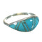 Silver Turquoise Inlay Southwestern Ring Size 7-1/4 YX70648