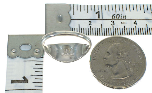 Turquoise Inlay And Sterling Silver Southwestern Ring Size 7-1/2 YX70682