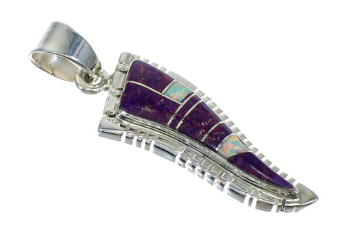 Sterling Silver Opal And Magenta Turquoise Jewelry Pendant MX62493