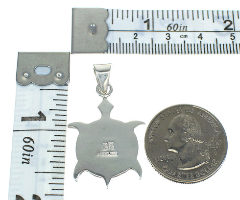 Southwest Turtle Silver Magenta Turquoise Opal Inlay Pendant MX62532