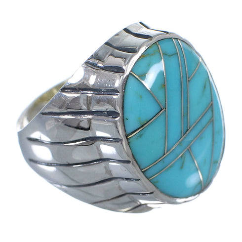 Southwest Turquoise And Sterling Silver Jewelry Ring Size 9-1/4 VX62646