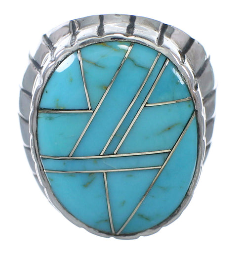 Southwest Turquoise And Sterling Silver Jewelry Ring Size 9-1/4 VX62646