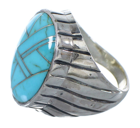 Southwest Turquoise And Sterling Silver Jewelry Ring Size 9-1/4 VX62646