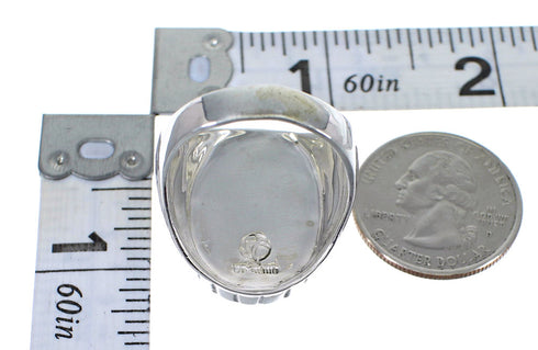 Southwest Turquoise And Sterling Silver Jewelry Ring Size 9-1/4 VX62646