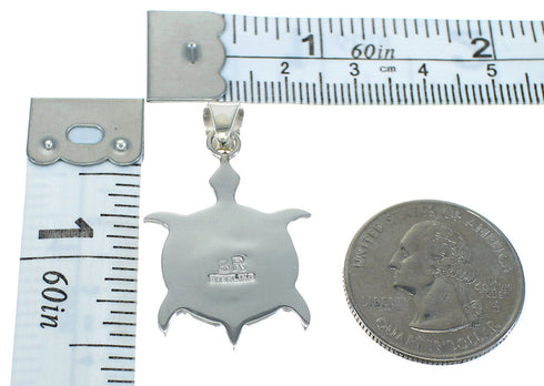 Southwest Turquoise And Opal Turtle Sterling Silver Pendant WX63451