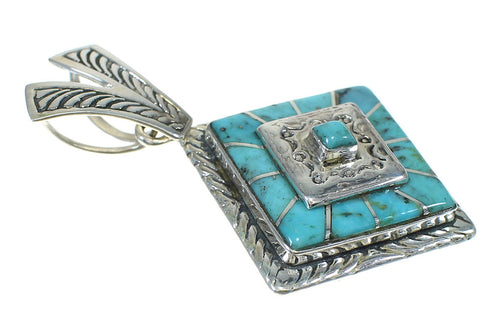 Southwest Turquoise And Genuine Sterling Silver Pendant WX63503