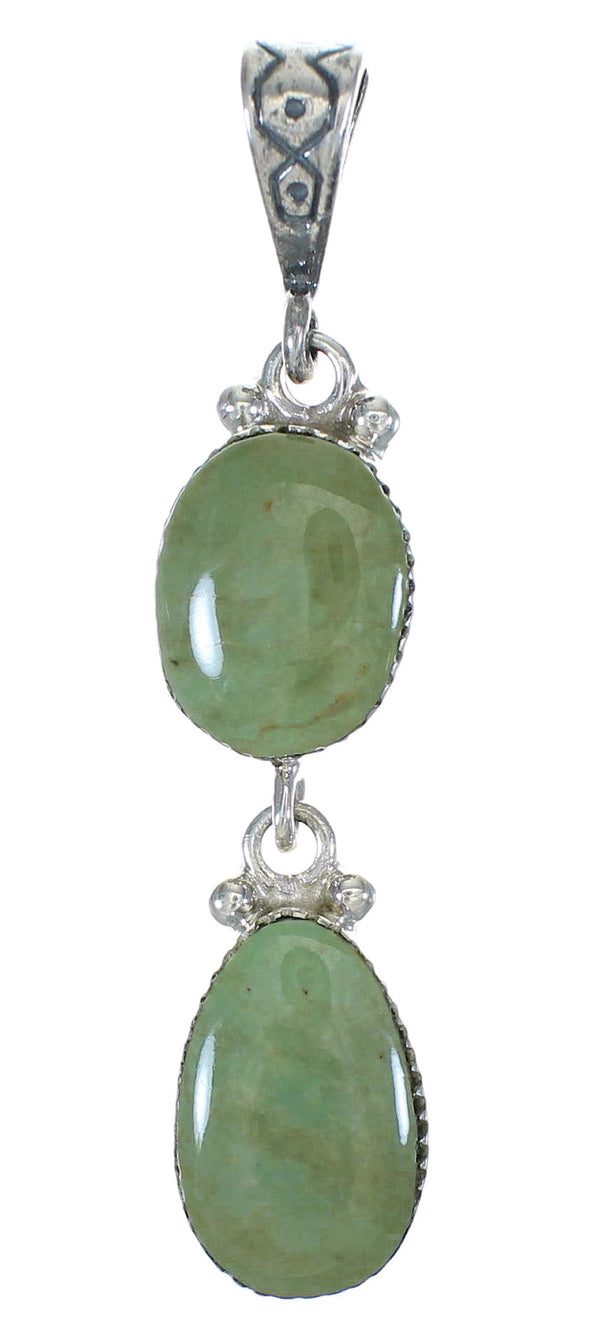 Southwest Authentic Sterling Silver Turquoise Pendant MX63042
