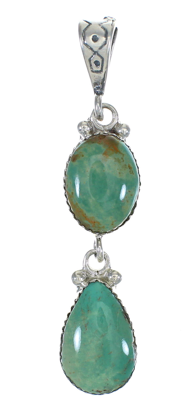 Southwest Turquoise Authentic Sterling Silver Pendant MX63045