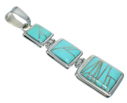 Turquoise Inlay Sterling Silver Pendant MX63057