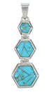 Southwest Genuine Sterling Silver Turquoise Pendant MX63074