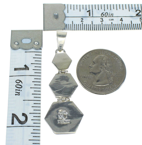 Southwest Genuine Sterling Silver Turquoise Pendant MX63074