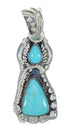Turquoise Southwest Silver Flower Pendant MX63096