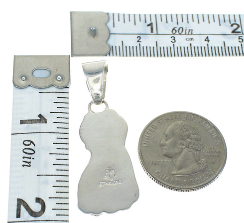 Turquoise Southwest Silver Flower Pendant MX63096