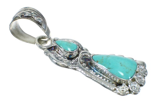 Authentic Sterling Silver Turquoise Flower Pendant MX63098