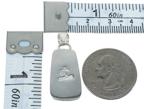 Silver Turquoise Inlay Southwest Jewelry Pendant MX63127