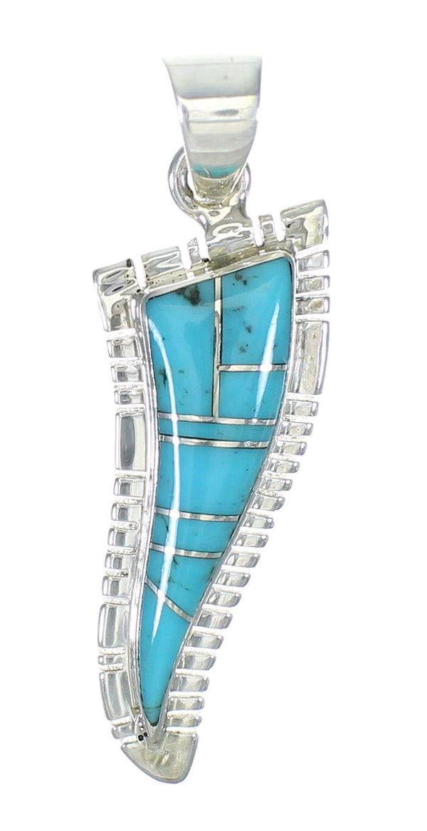 Southwest Sterling Silver Turquoise Inlay Pendant MX63132