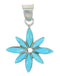 Flower Turquoise Inlay Sterling Silver Pendant MX63156