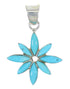 Flower Turquoise Inlay Sterling Silver Pendant MX63156