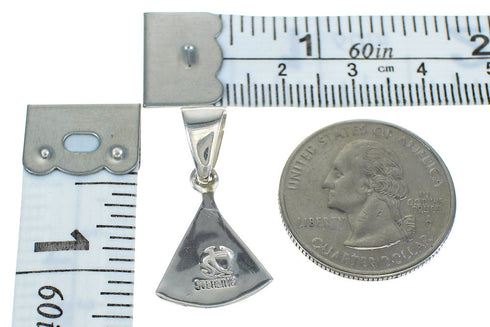 Authentic Sterling Silver Southwest Turquoise Inlay Pendant MX63176