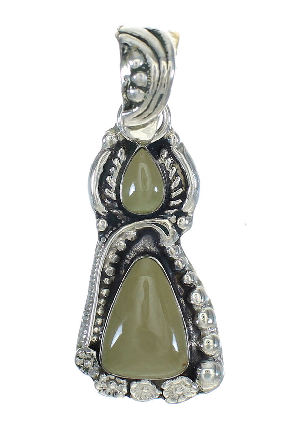 Southwest Turquoise Flower Sterling Silver Pendant MX62689