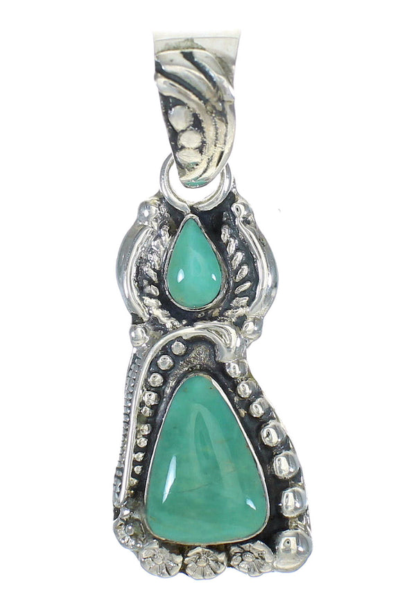 Silver Southwest Turquoise Flower Pendant MX62696