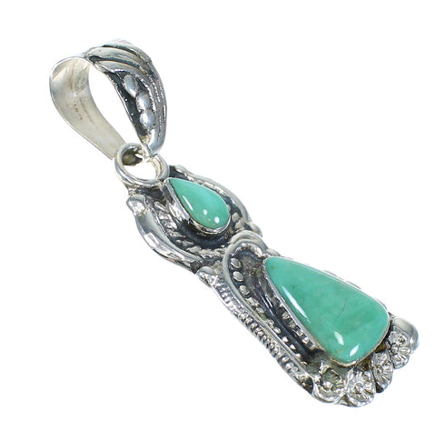 Silver Southwest Turquoise Flower Pendant MX62696