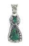 Turquoise Southwest Sterling Silver Flower Pendant MX62702