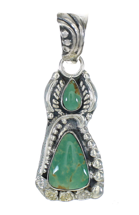 Turquoise Silver Flower Pendant MX62703