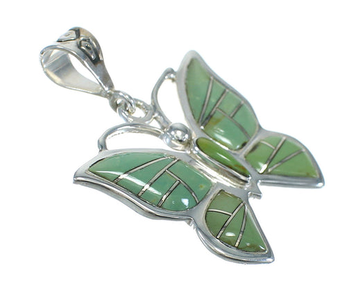 Authentic Sterling Silver Southwest Turquoise Butterfly Pendant MX62841