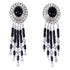 Genuine Sterling Silver Jewelry Onyx Concho Earrings CE5O