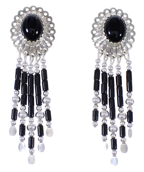 Genuine Sterling Silver Jewelry Onyx Concho Earrings CE5O