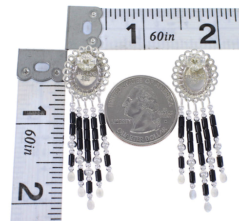 Genuine Sterling Silver Jewelry Onyx Concho Earrings CE5O