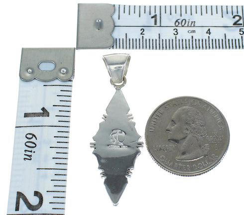 Jet And Mother Of Pearl Sterling Silver Pendant MX62565