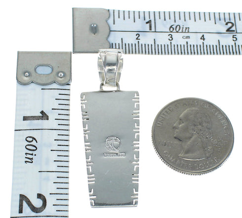 Mother Of Pearl And Jet Sterling Silver Pendant MX62571