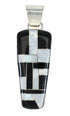 Southwest Mother Of Pearl And Jet Sterling Silver Pendant MX62574