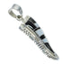 Southwest Sterling Silver Mother Of Pearl And Jet Pendant MX62577