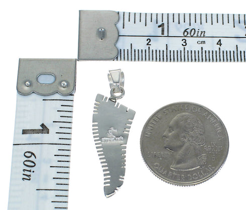 Southwest Sterling Silver Mother Of Pearl And Jet Pendant MX62577