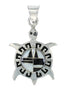 Sterling Silver Mother Of Pearl And Jet Turtle Pendant MX62580