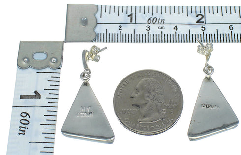 Southwest Sterling Silver Turquoise Post Dangle Earrings MX63273