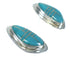 Turquoise Inlay Genuine Sterling Silver Post Earrings MX63366