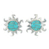 Sterling Silver And Turquoise Inlay Sun Post Earrings MX63379
