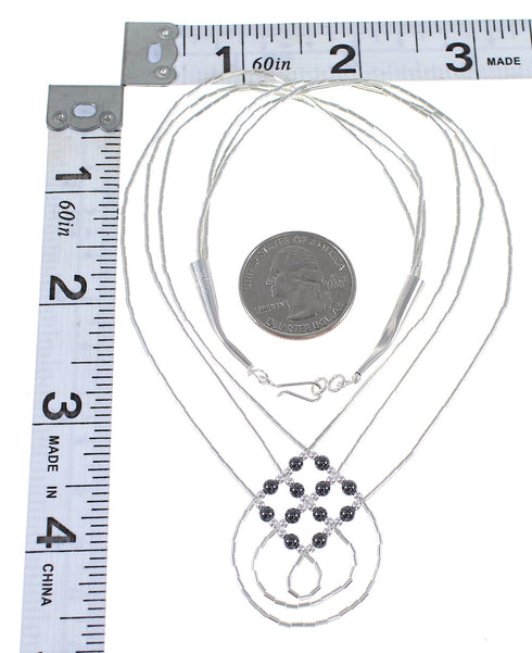 Hematite Liquid Sterling Silver Basket Weave Necklace RX64919