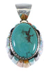 Southwest Authentic Sterling Silver And Multicolor Inlay Pendant VX64433