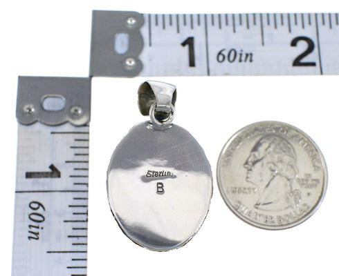 Southwest Authentic Sterling Silver And Multicolor Inlay Pendant VX64433