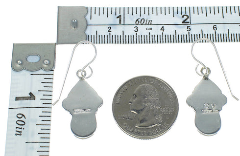 Sterling Silver And Turquoise Southwest Hook Dangle Earrings MX63437