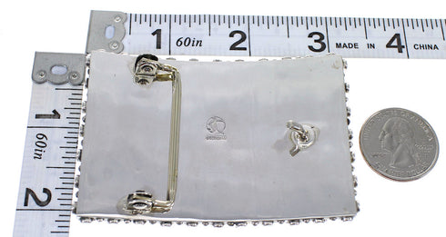 Sterling Silver Southwest Turquoise Belt Buckle AX78245
