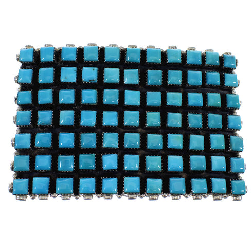 Authentic Sterling Silver Turquoise Belt Buckle AX78254