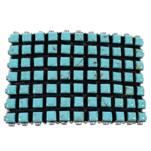 Genuine Sterling Silver Turquoise Belt Buckle AX78255